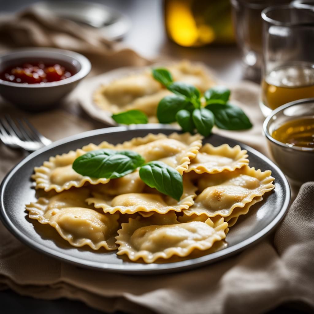 Appetizing Ravioli in Cozy Italian Home
