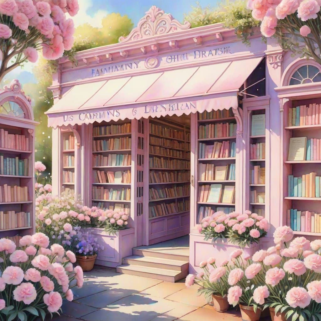 Whimsical Bookstore in a Dreamy Garden