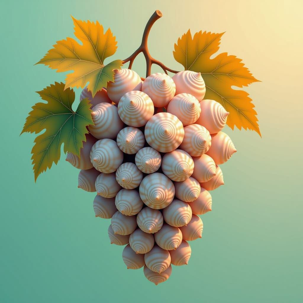 Seashell Grapes in Fantasy Concept Art Style