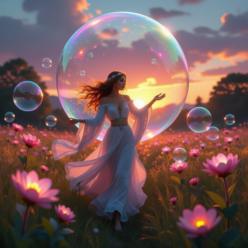 Sprite Dancing in a Psychedelic Dreamscape