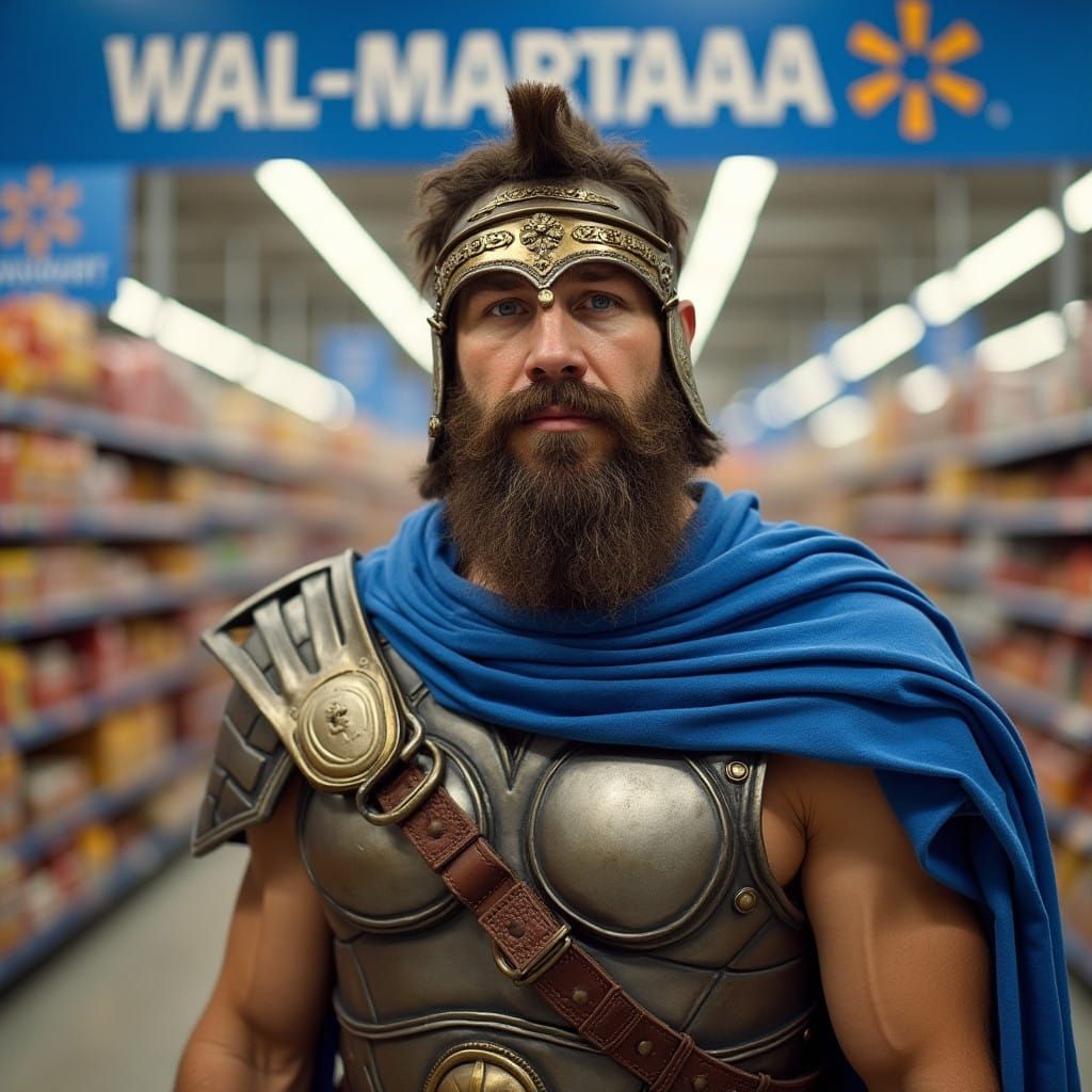 Leonidas as Walmart Employee in Epic Pose
