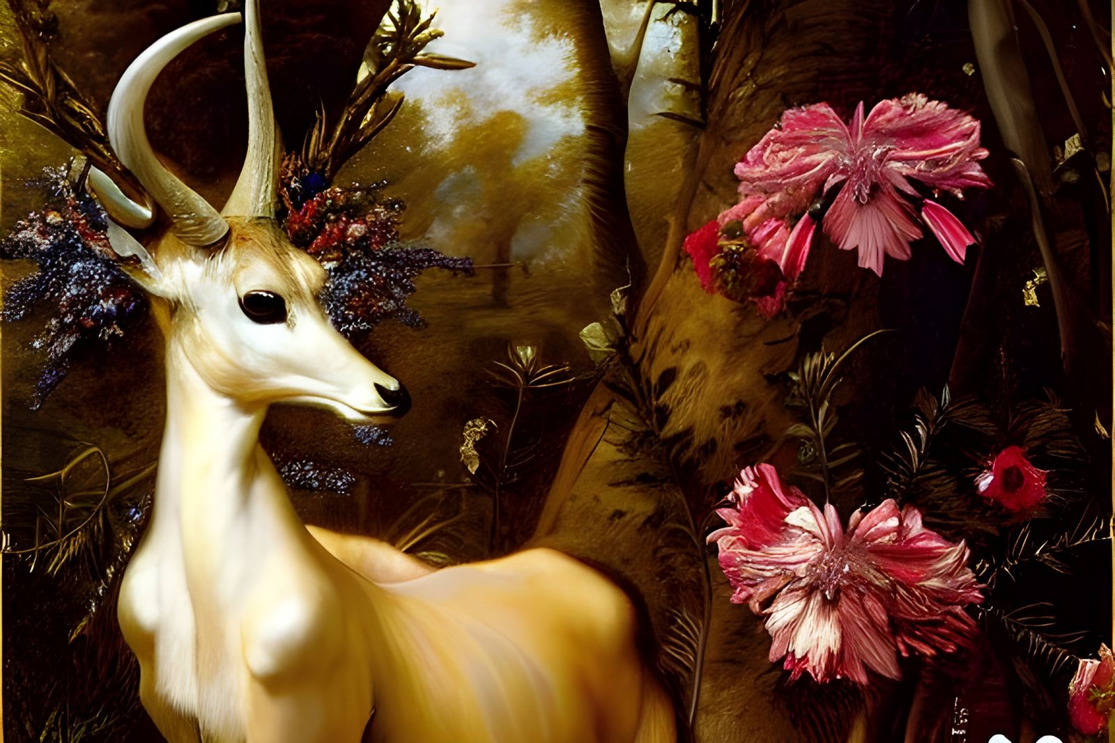 High Fashion Antelope Model in Detailed Digital Art