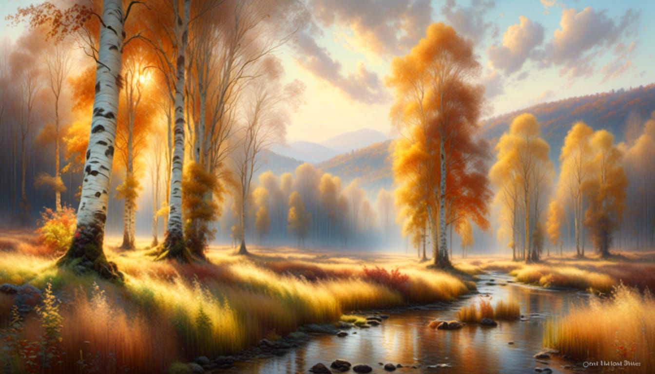 birch trees in autumn