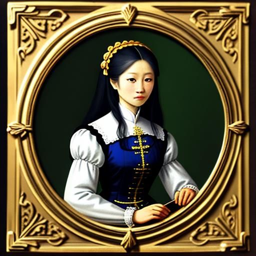 Renaissance Portrait of Vietnamese French Woman
