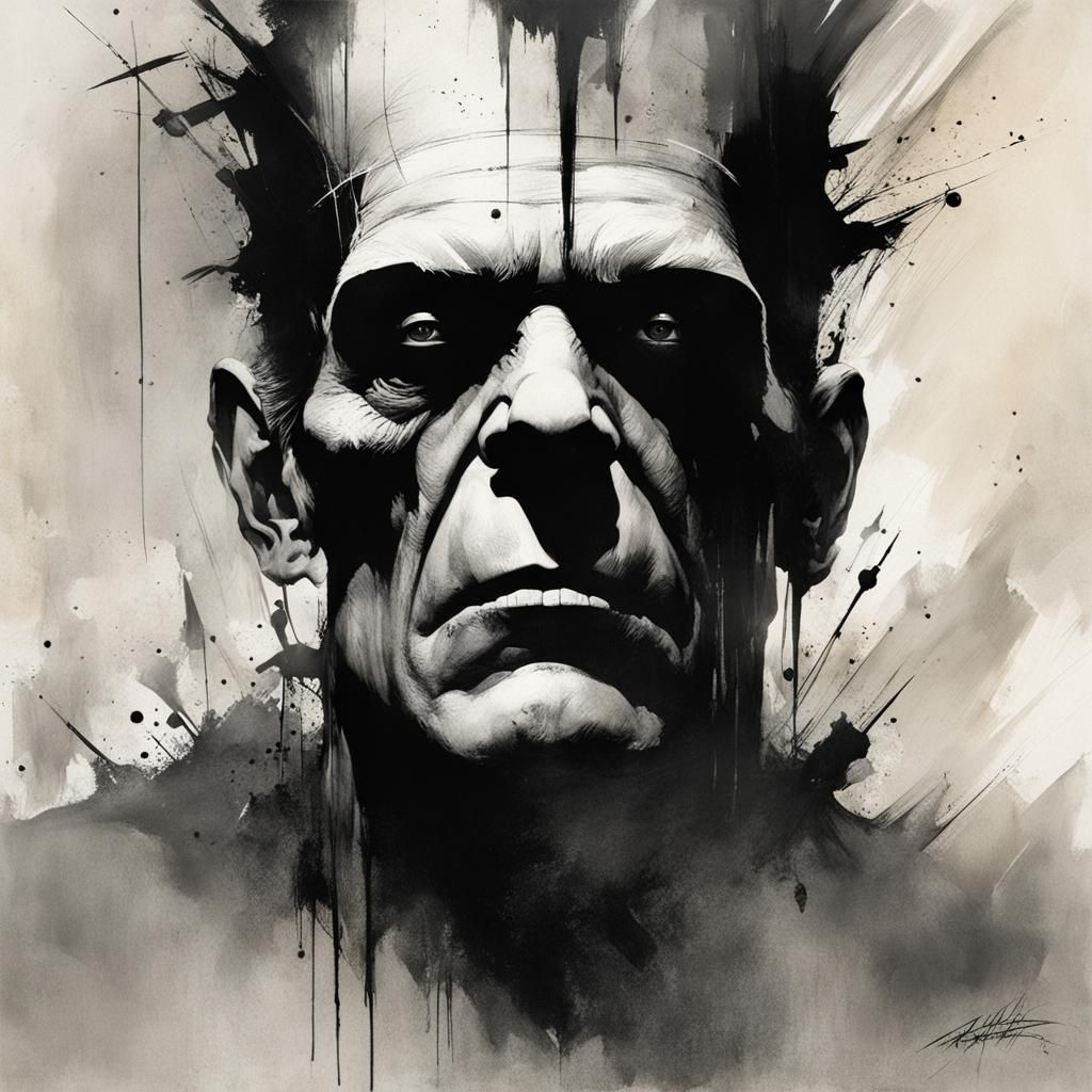 Disturbing Frankenstein's Monster Illustration