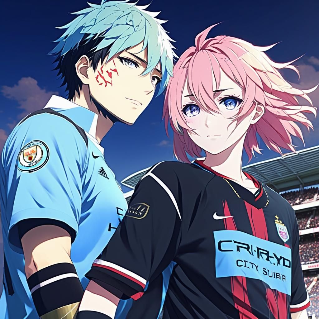 Anime Girl and Boy in Love, Mixed Anime Art