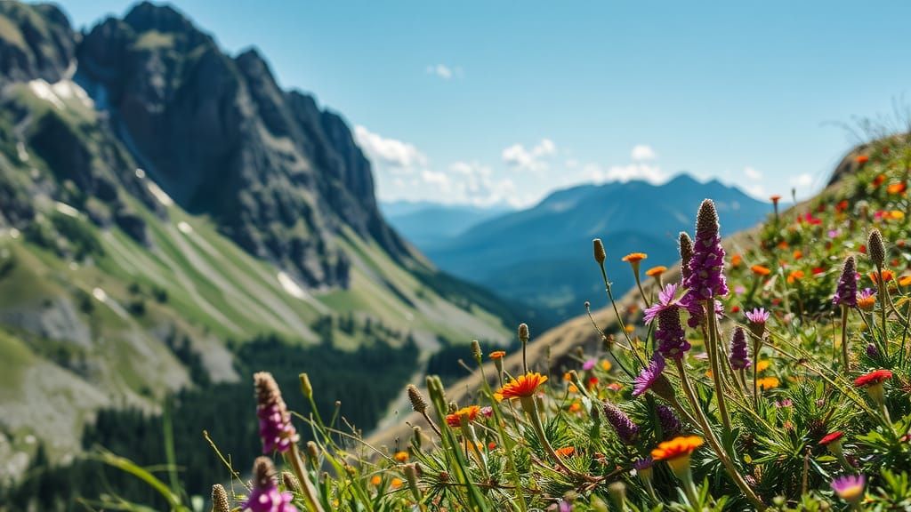Mountainside of Wild Flowers