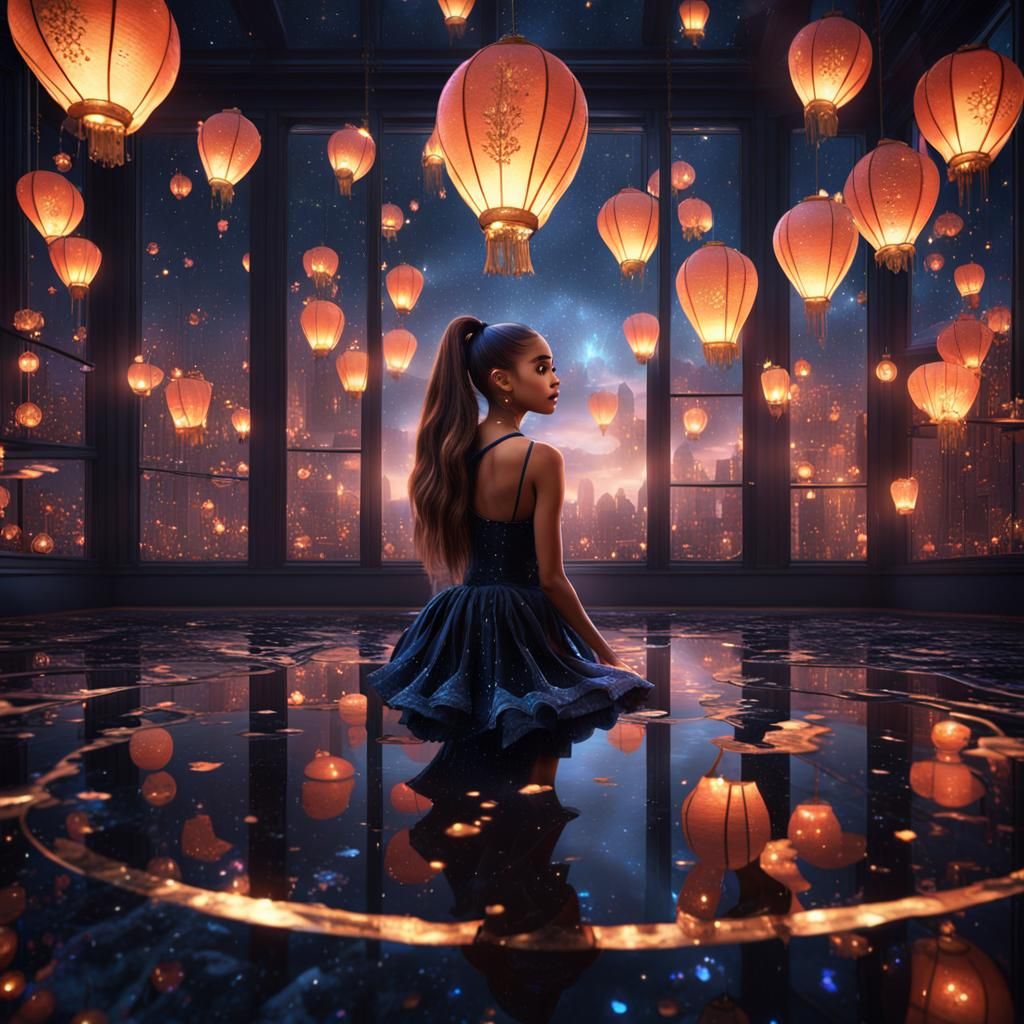 Ariana Grande in Starry Night Reflection