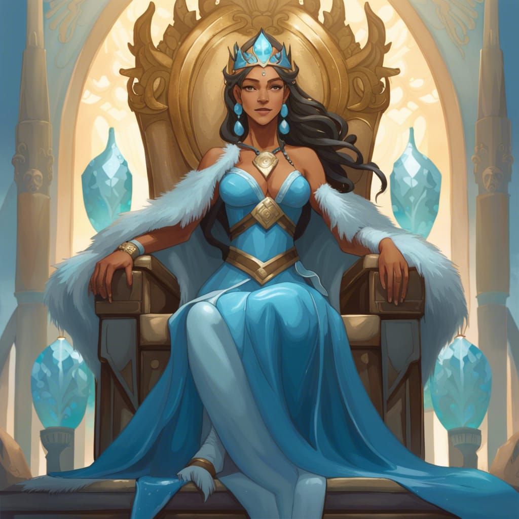 Water Goddess Katara Portrait in Hyperdetailed Style