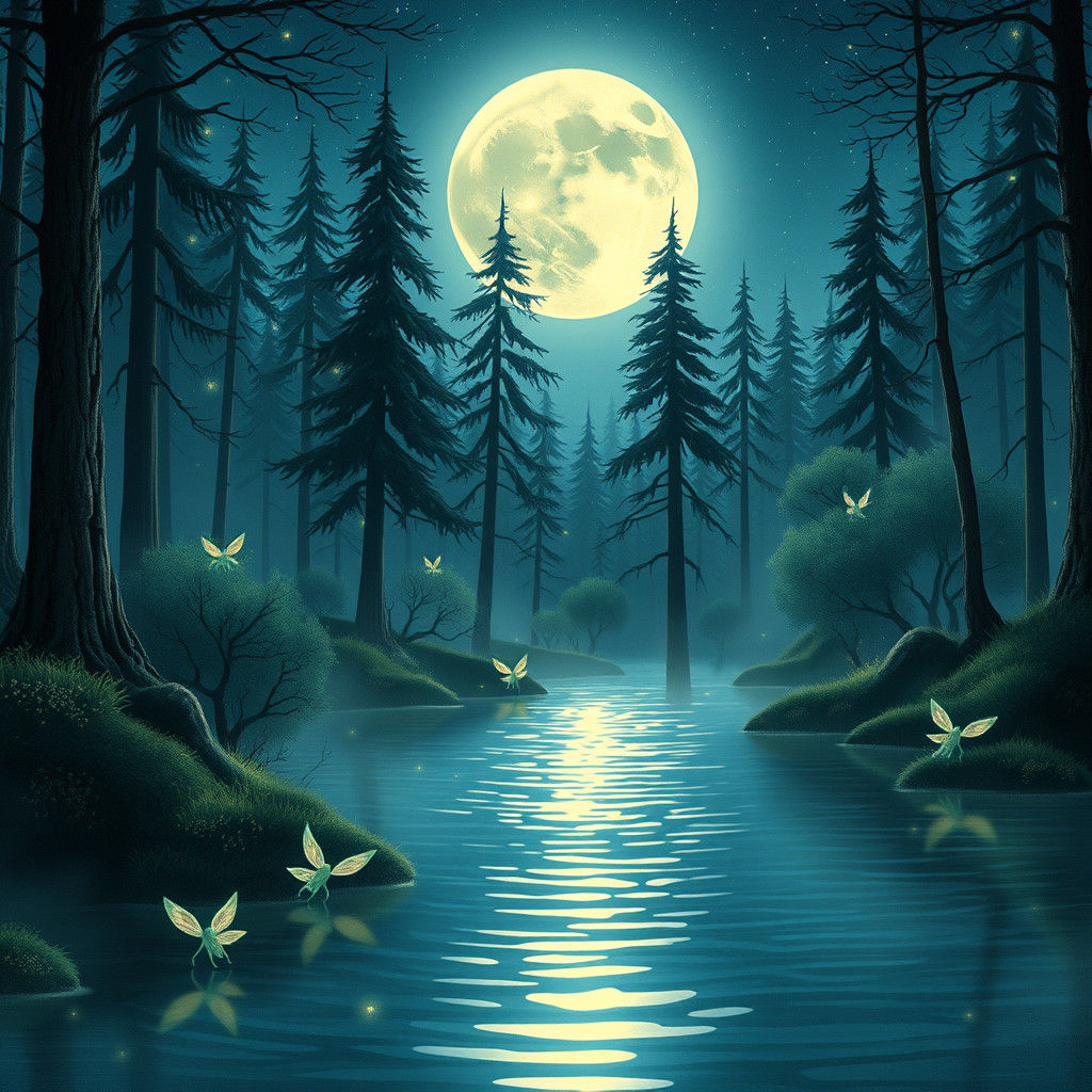 Enchanted Forest: Moonlit Sprite Gathering