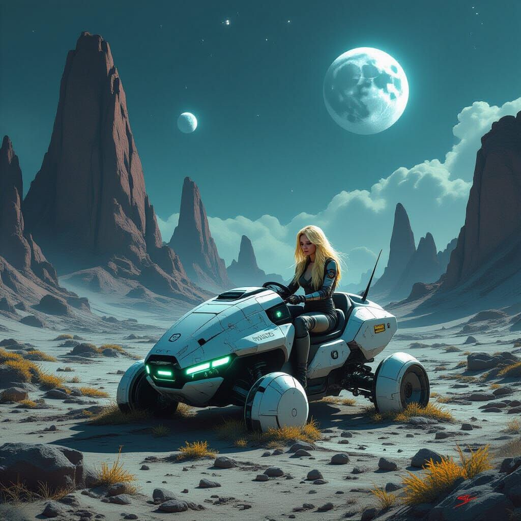 Abandoned Police Drone on Alien Planet with Bioluminescent F...