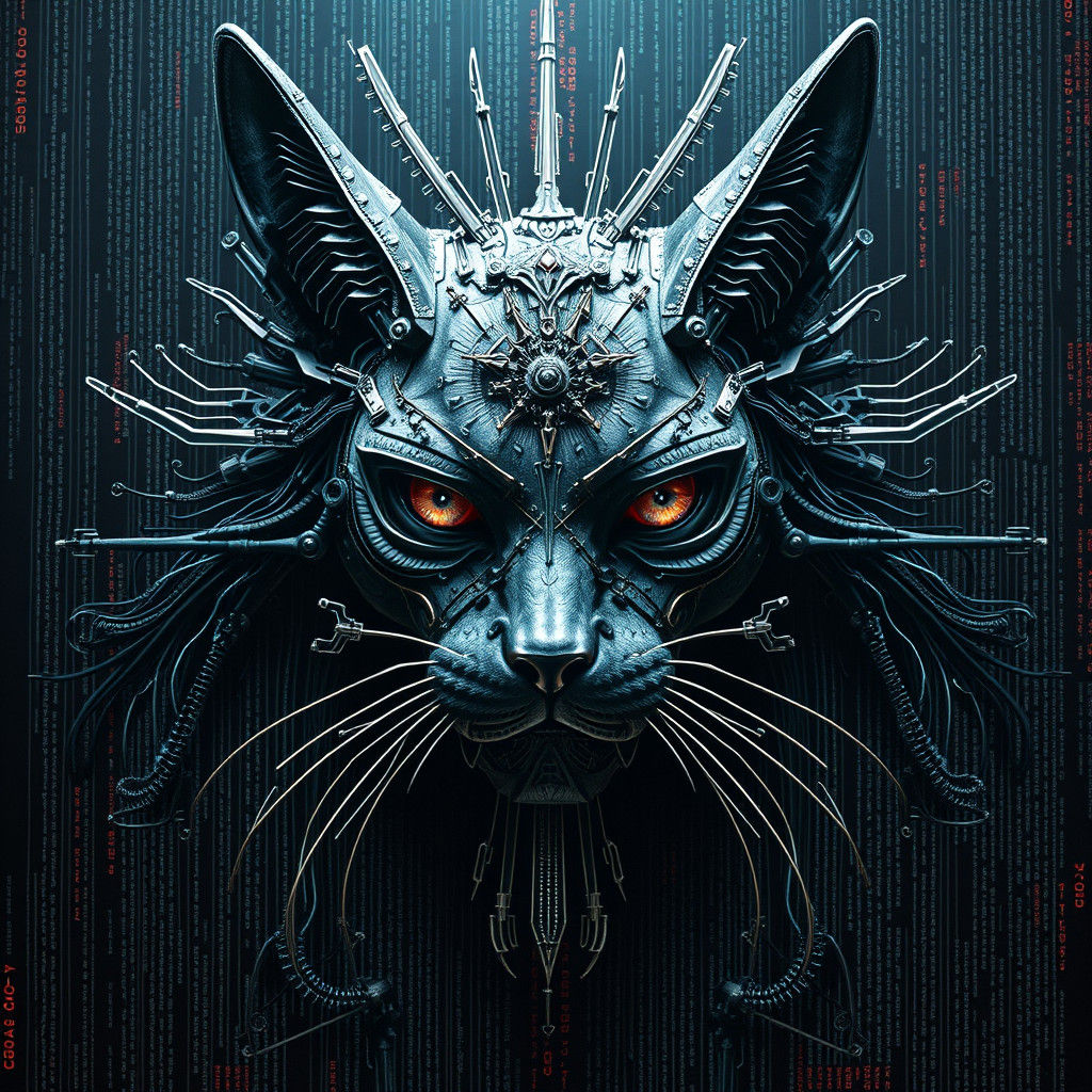 Biometric Binary Code in Giger Style