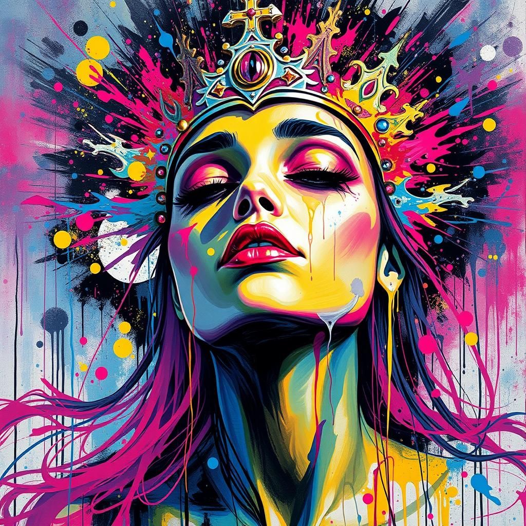 Queen of Lost Memories: Graffiti Splash Art