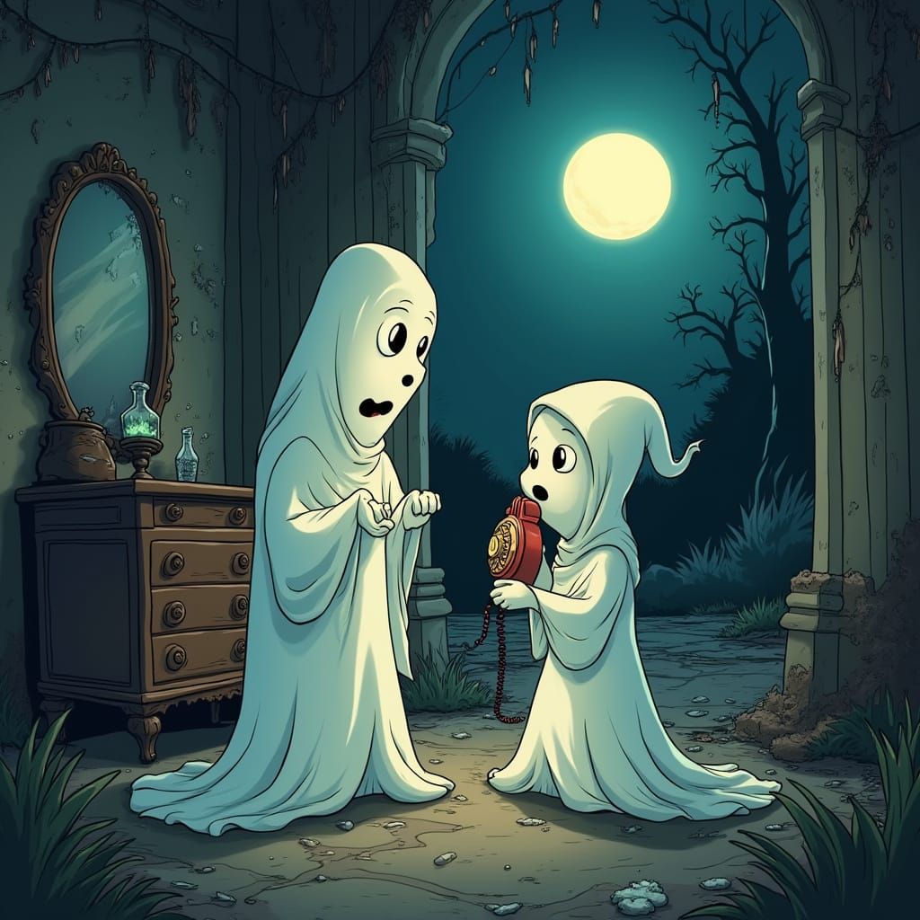Whimsical Ghosts Converse in Haunted Mansion Style