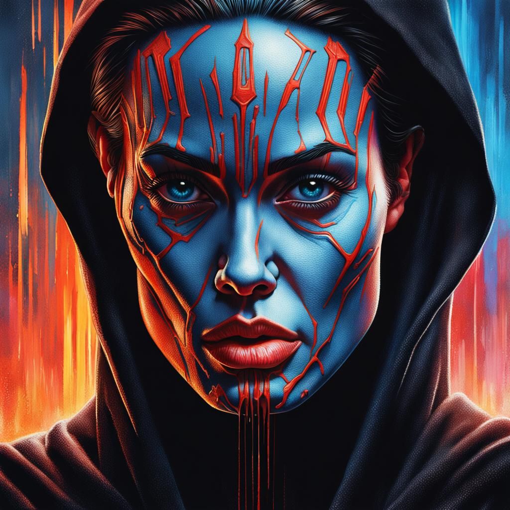 Hyperrealistic Angelina Jolie as a Sith Lord