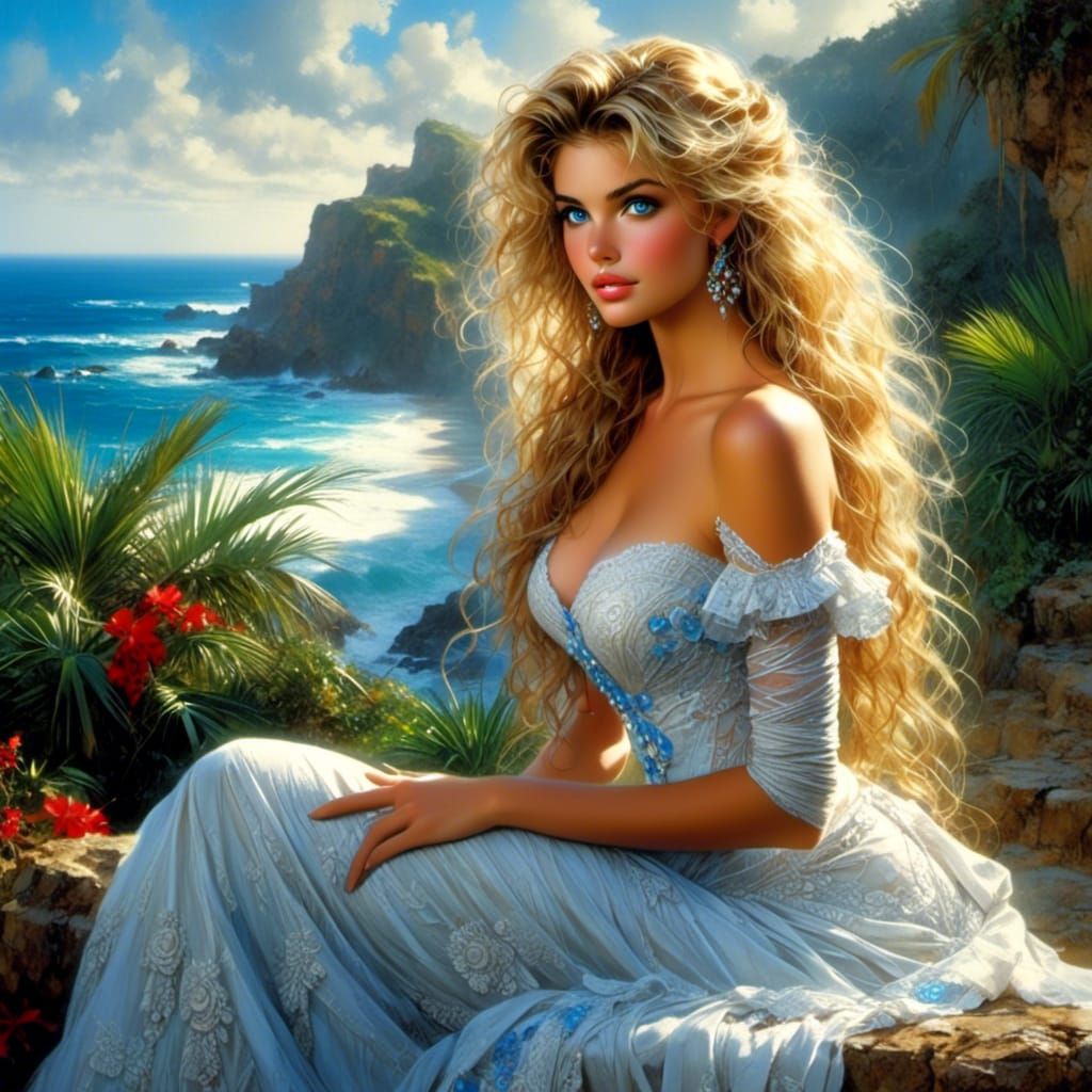 Photorealistic Beauty in Tropical Setting