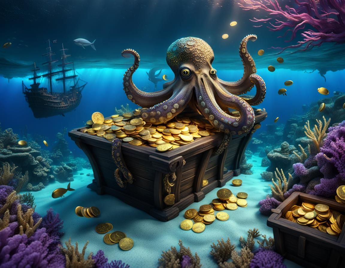 Sunken ship and its treasure