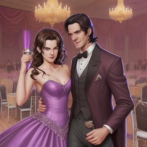 Bigby and Keira at Remembrance Ball in Comic Style