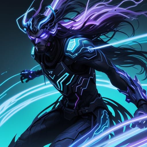 Cyberpunk Shifter in Neon Haze