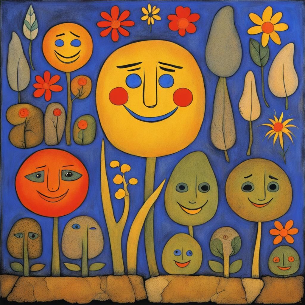 Magical Plants with Smiling Faces: Groovy Stones