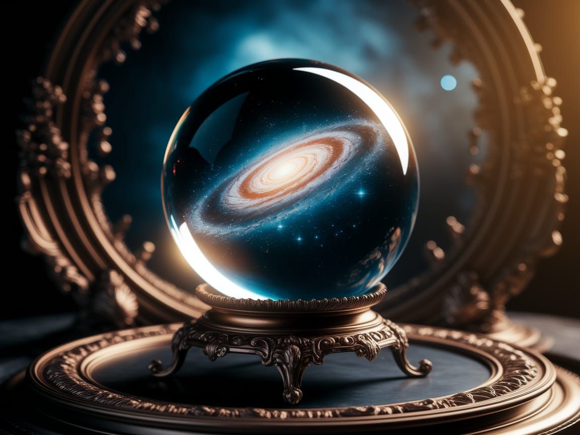 Mystical Galaxy in Crystal Ball Fantasy Art