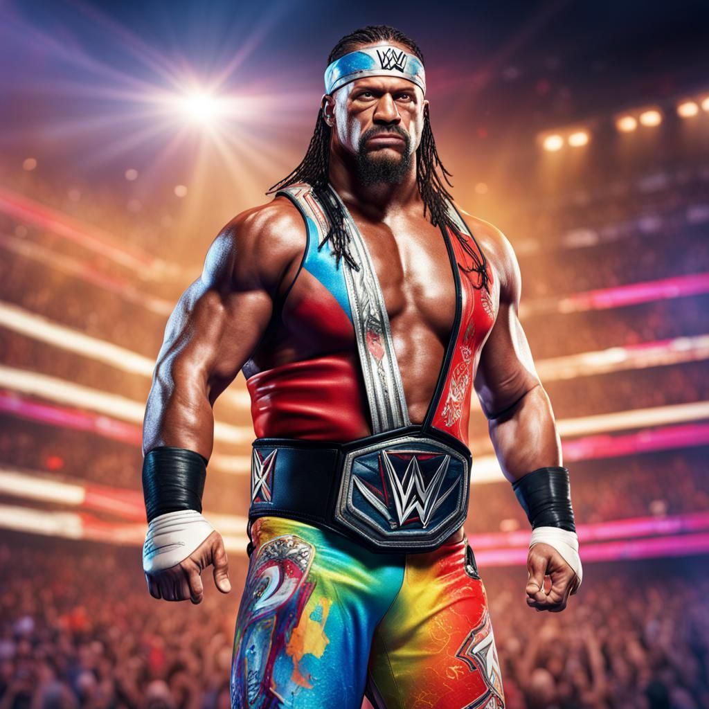 WWE AJ Style: Hyperrealistic Sports Magazine Photo