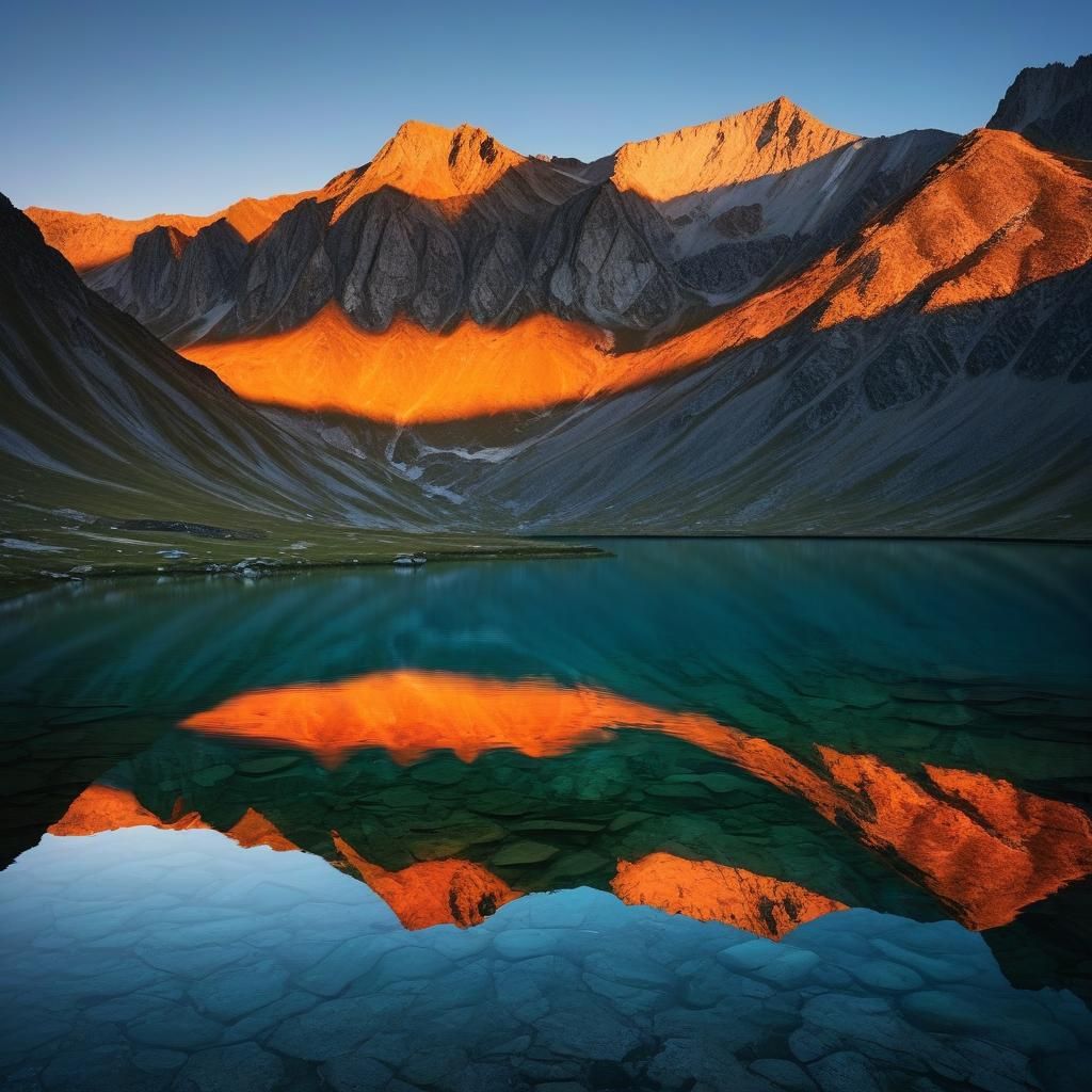 Mountain Lake Sunset Reflection