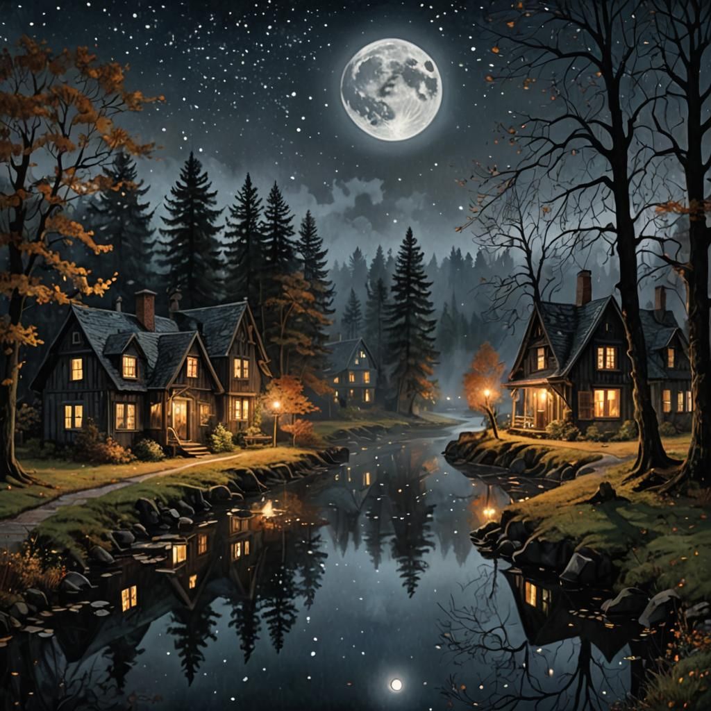 Ethereal Seasons: A Thomas Kinkade Inspired Fantasy