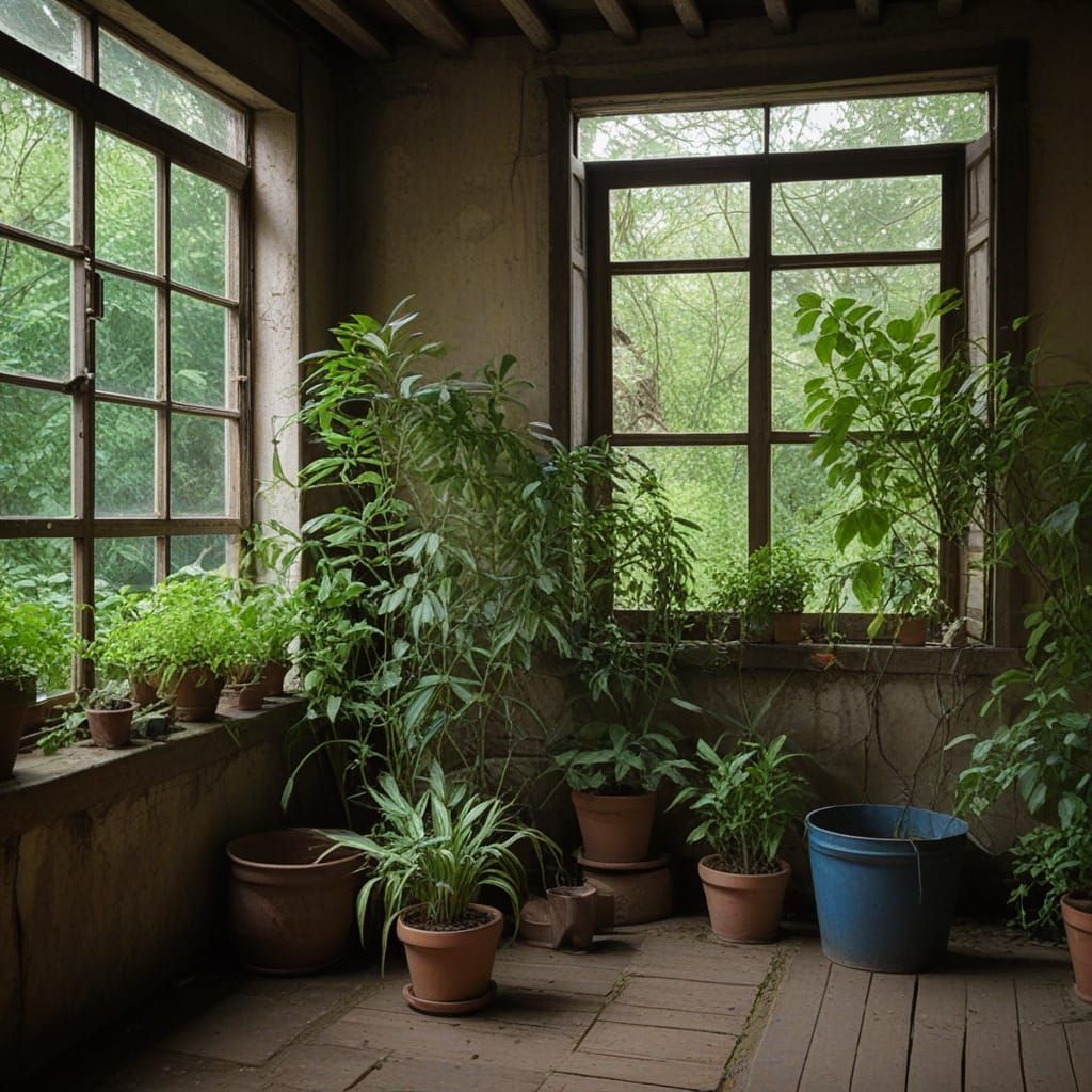 Hidden Plants in Garage: Inspired by Classical Art