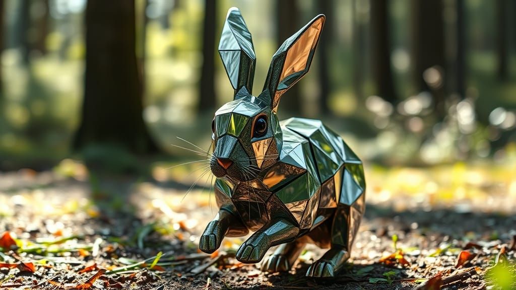 Mirror Shard Rabbit in Shimmering Forest Glade