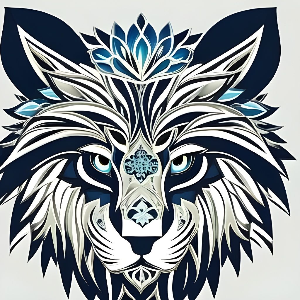 Blue Furry Mythical Creature with Flowers