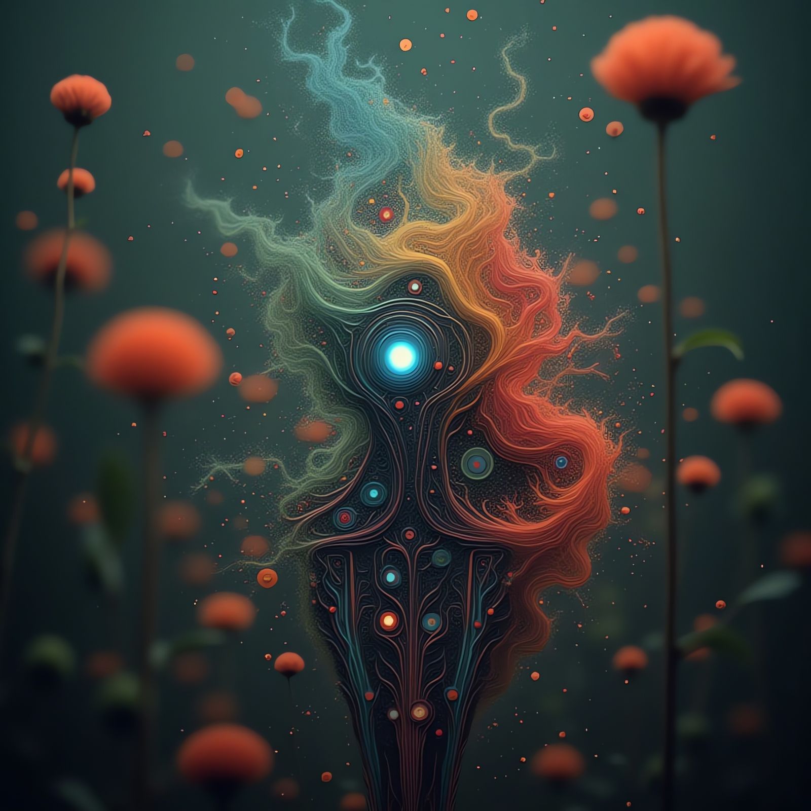 Surreal Dreamlike Scene with Gustav Klimt Style and Moody Gr...