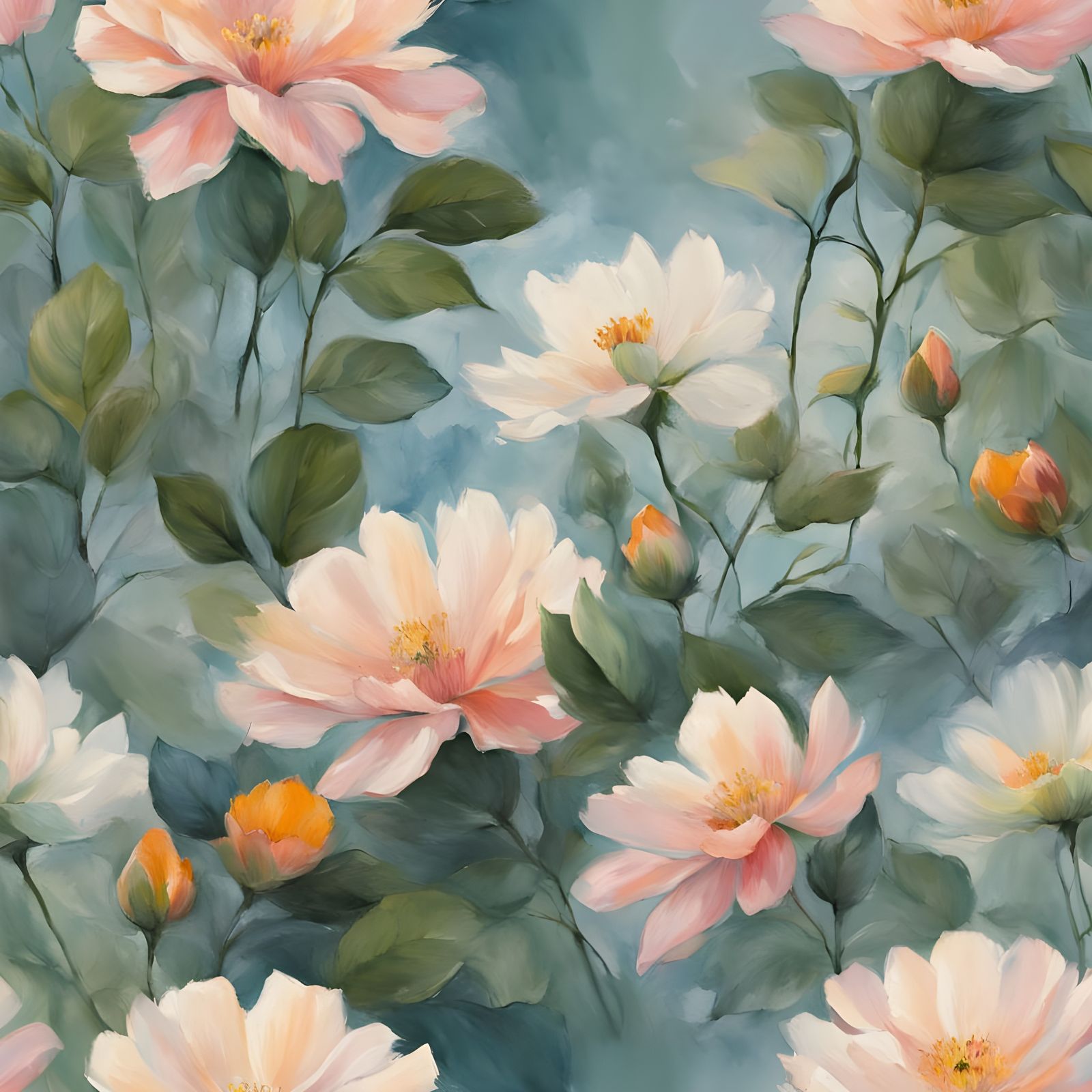 Whimsical Village Scene in Soft Pastel Hues