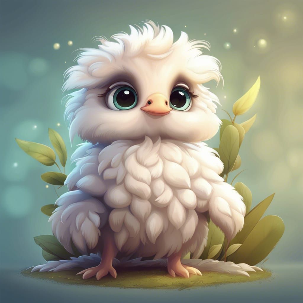 Dreamlike Cartoon Baby Rhea: Fantasy Art