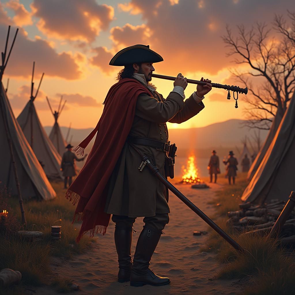 Revolutionary War Fifer at Sunset: Matte Painting