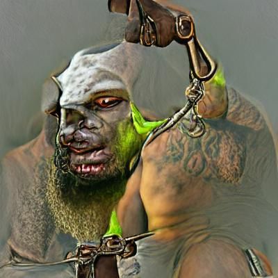 Imposing Orc Slave Master Illustration