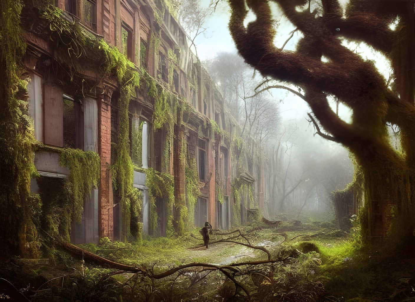 Nature Reclaims a Ruined Cityscape