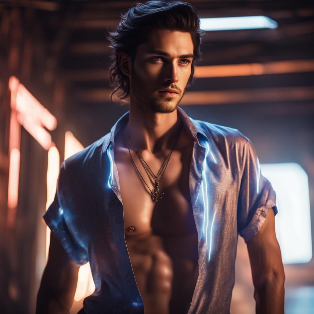 Enchanting Mysterious Artist with Dynamic Lighting