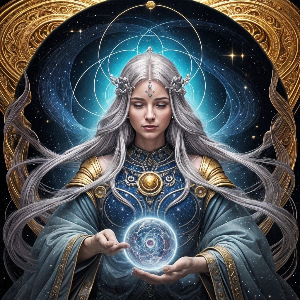 Cosmic Divine Craftswoman Creates Universe in Harmony