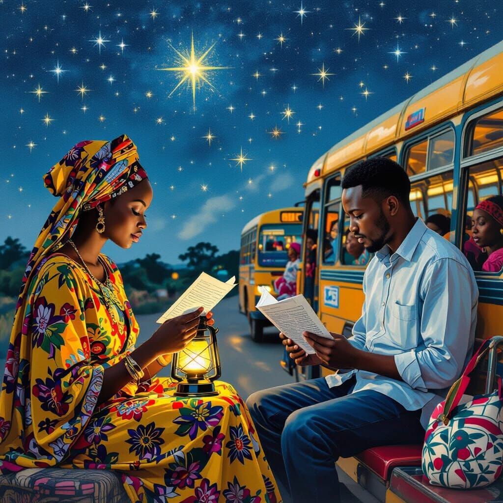 Fulani Woman and Lagos Man Reading Letters
