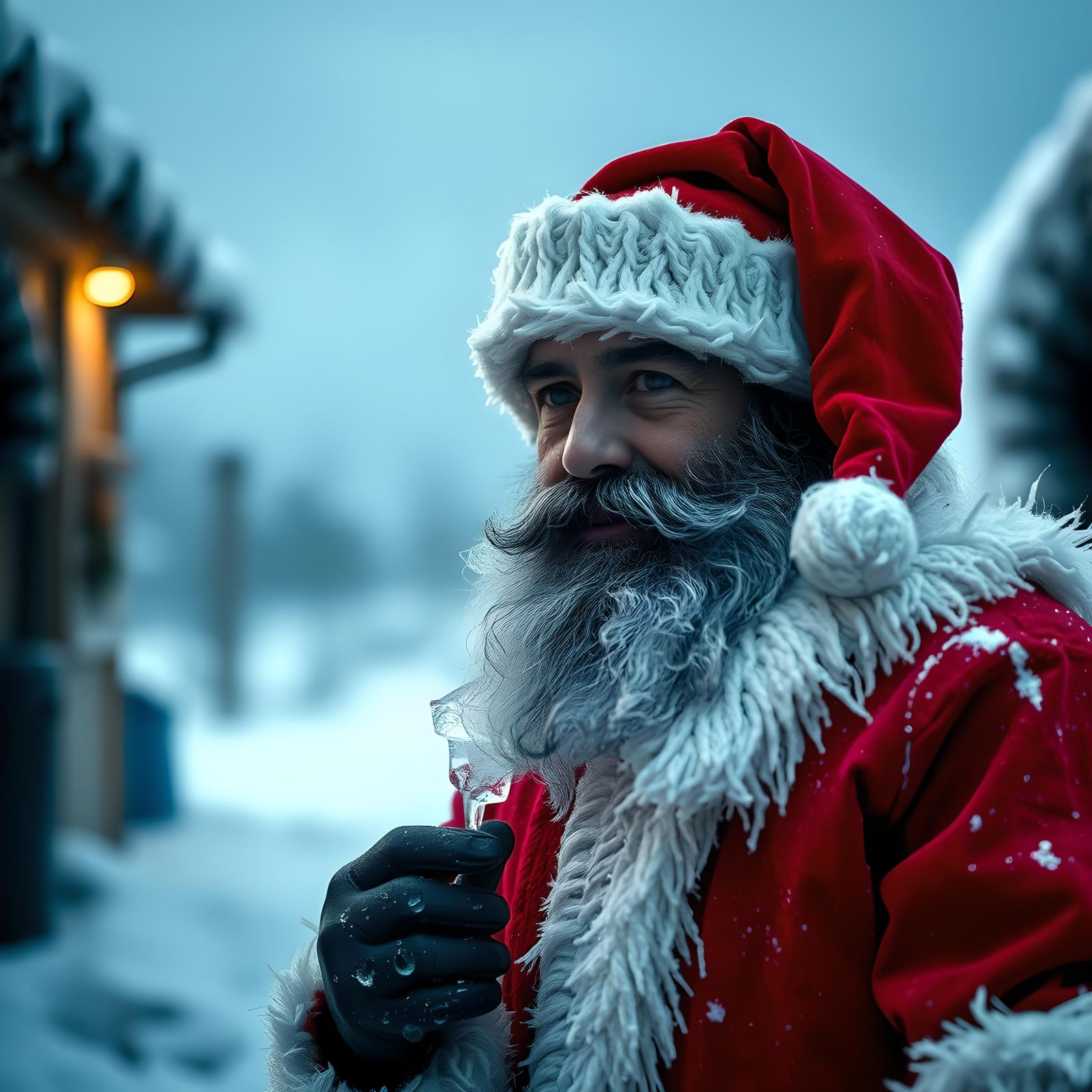 Melting Santa Helper Outfit in Hyperrealistic Style