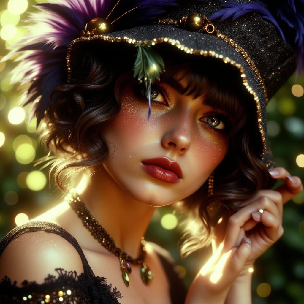 Stunning Flapper Girl in Photorealistic Style