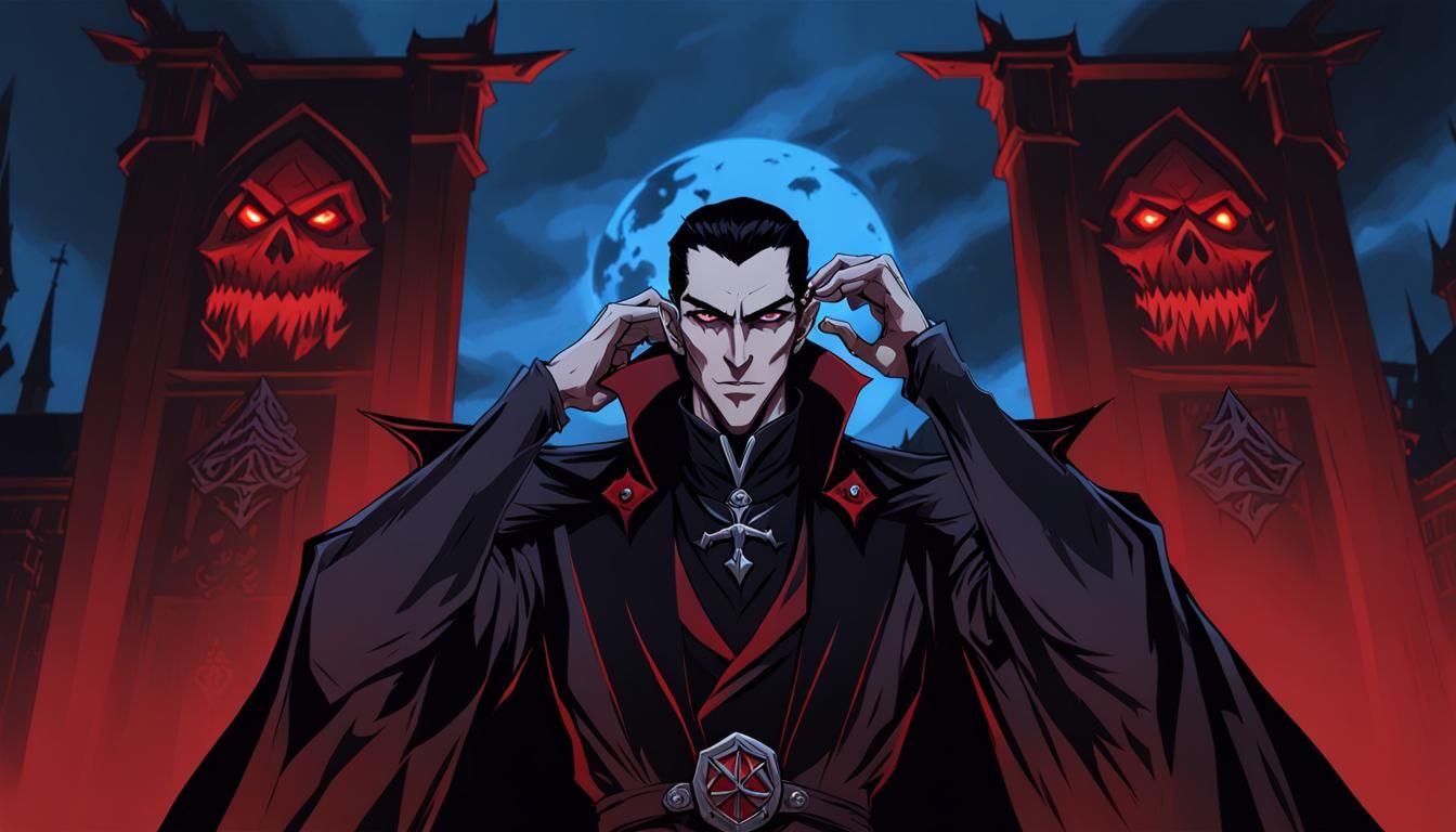 Count Strahd: Anime Art in Dark, Grim Landscape