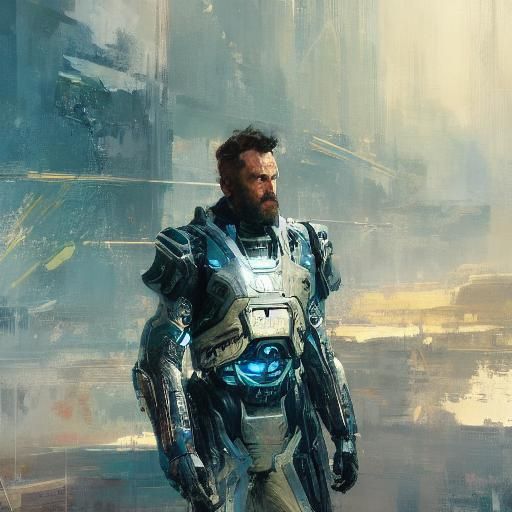 Sci-fi Portrait in Airbrush Style