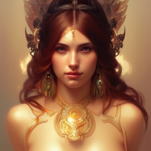 Hyperdetailed Goddess Portrait with Dynamic Lighting