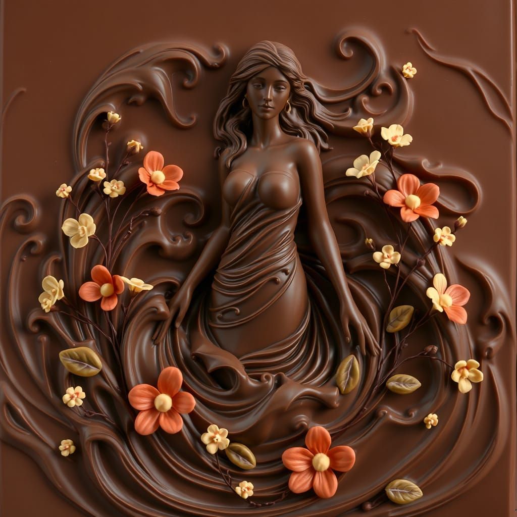 Chocolate Venus Emerges from a Chocolate Sea