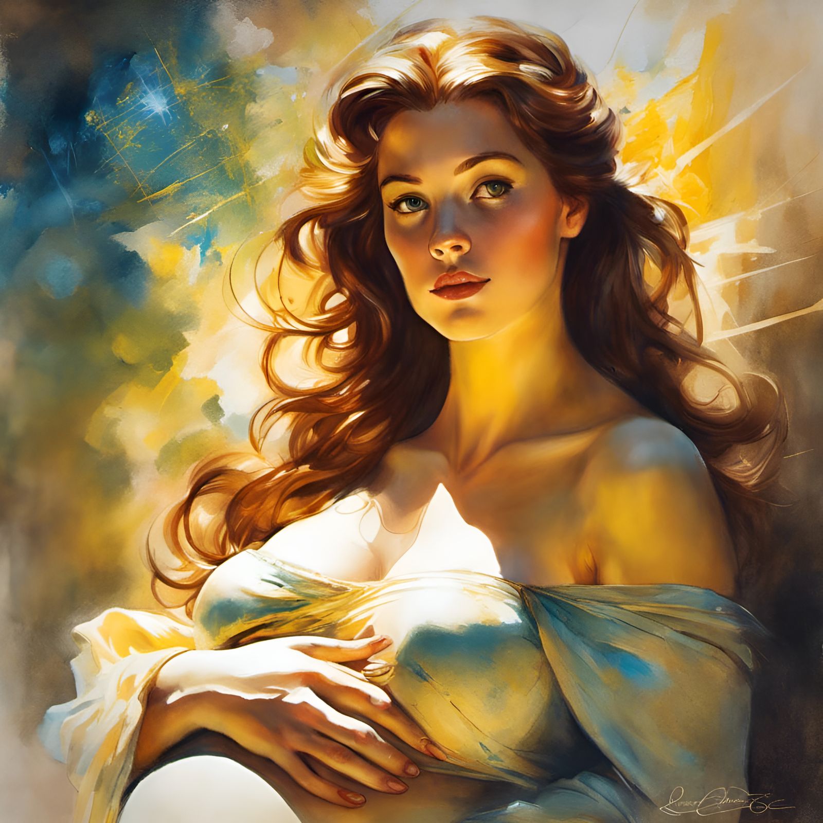 Pregnant Princess Portrait in Renaissance Style