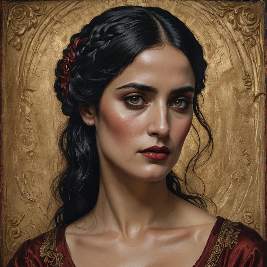 Renaissance Portrait of a Girl with Black Hair