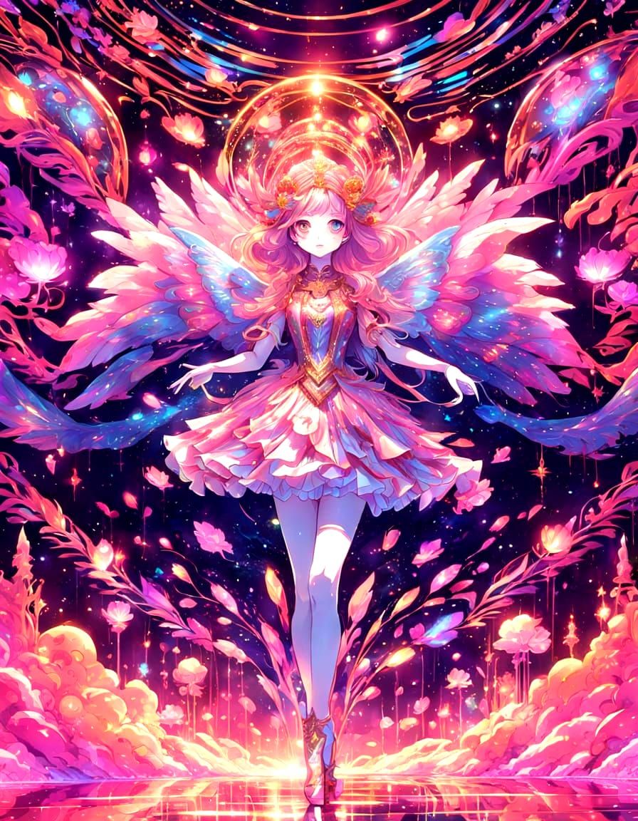 Glowing Cosmic Wonderland in Vibrant Hues