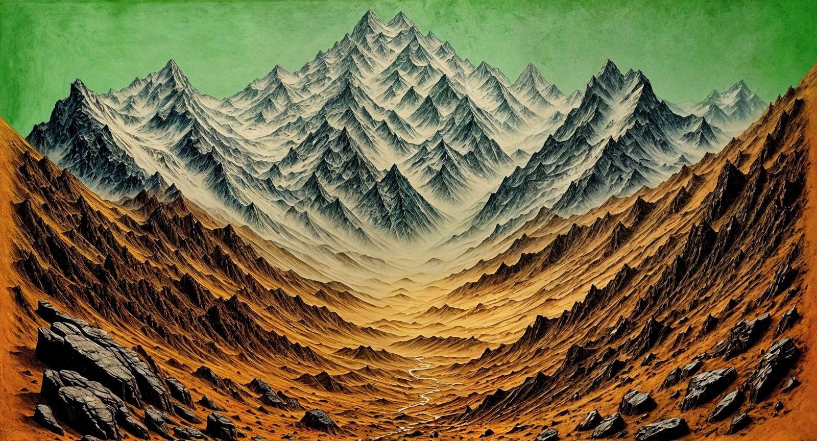 Himalayan Islands in 15th Century Codex Style